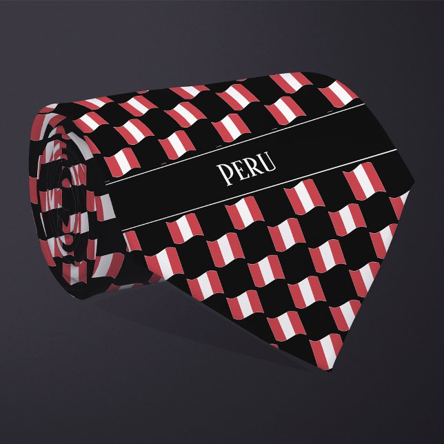 Wavy Peru Flag Pattern  Tie (Creator Uploaded)