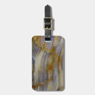 Wavy Petrified Wood Luggage Tag