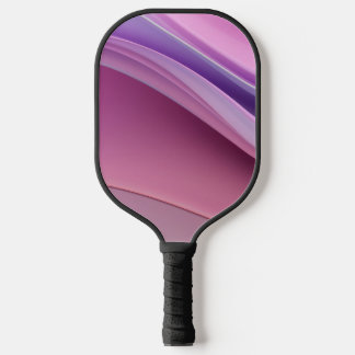 Wavy pink and lavender-coloured forms pickleball paddle