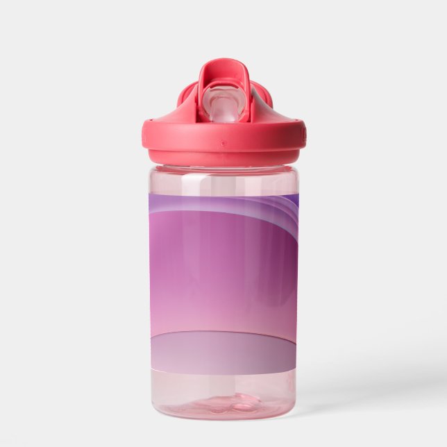 Wavy pink and lavender-coloured forms water bottle (Front)