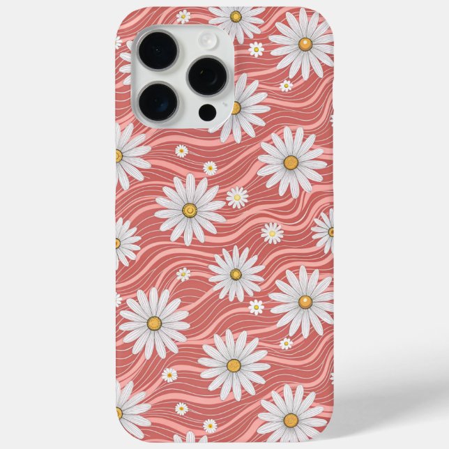 Wavy Pink Daisies Case-Mate iPhone Case (Back)