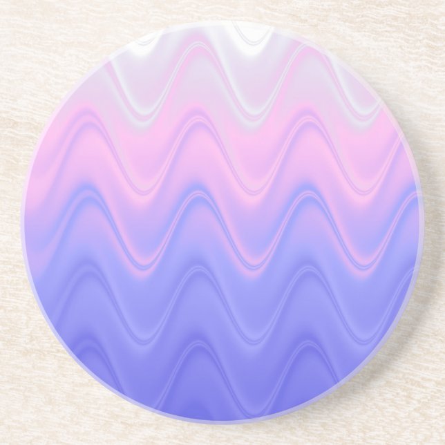 Wavy Pink Purple Abstract Coaster (Front)