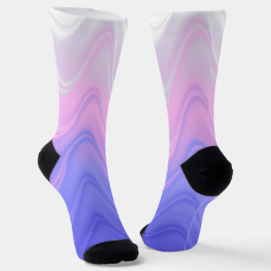 Wavy Pink Purple Abstract Socks