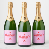 Wavy Pink Red Handwriting Retro Bridal Shower
