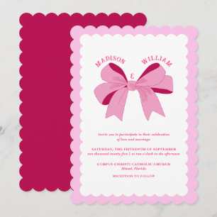 Wavy Pink Wedding  Invitation