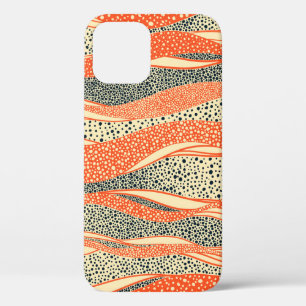 Wavy polka dot, hand-drawn pattern. iPhone 12 case