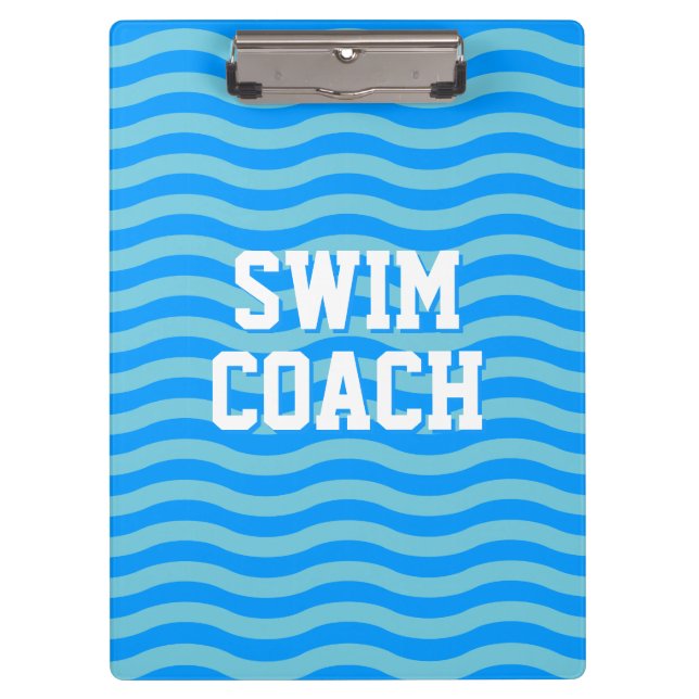 Wavy pool ripple custom clipboard for swim coach (Front)