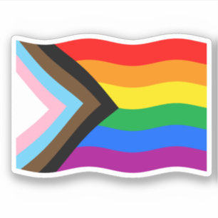 Wavy Progress Pride Flag Sticker