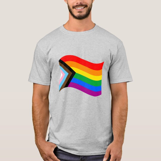 Wavy Progress Pride Flag T-Shirt (Front)