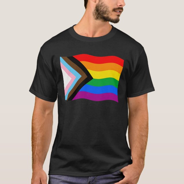 Wavy Progress Pride Flag T-Shirt (Front)