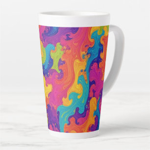 Wavy Psychedelic Design Latte Mug