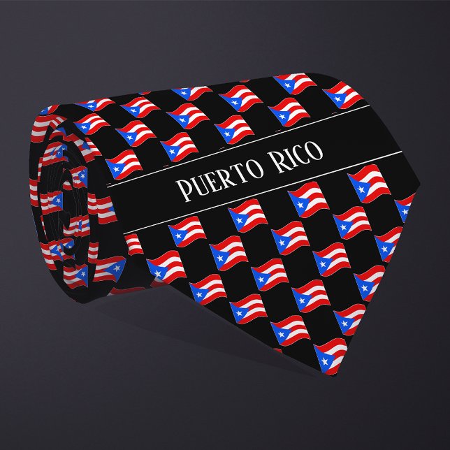 Wavy Puerto Rico Flag Pattern  Tie (Creator Uploaded)
