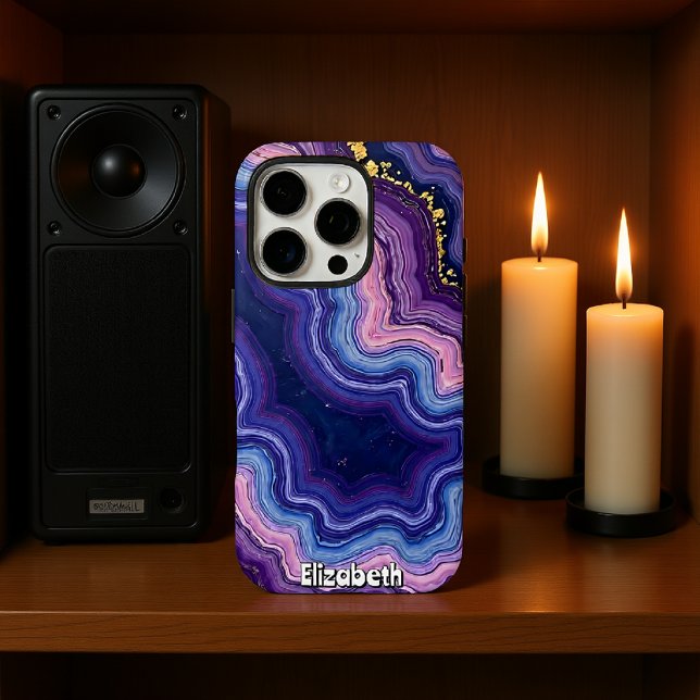 Wavy Purple Agate with Gold Flecks iPhone Case (Creator Uploaded)