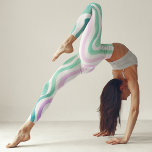 Wavy purple and green watercolor lines leggings<br><div class="desc">Wavy purple and green watercolor lines. Cute brush strokes watercolor lines. Modern and young pattern,  perfect for a pop of colour on your yoga days.</div>