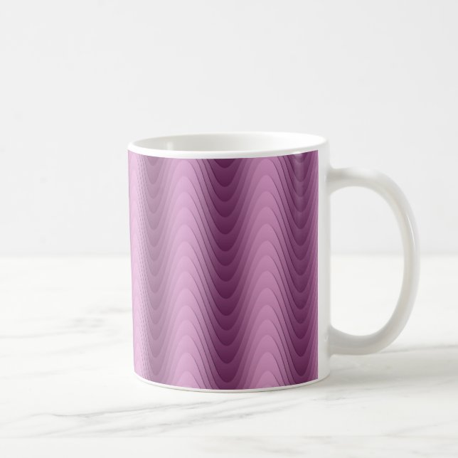 Wavy Purple Stripes Modern Design Coffee Mug (Right)