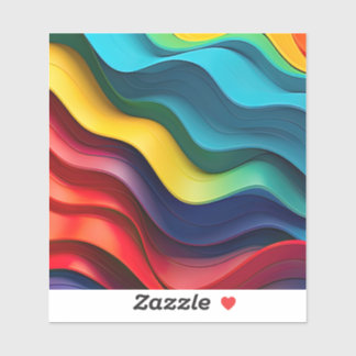 Wavy rainbow colours Custom-Cut Vinyl Sticker