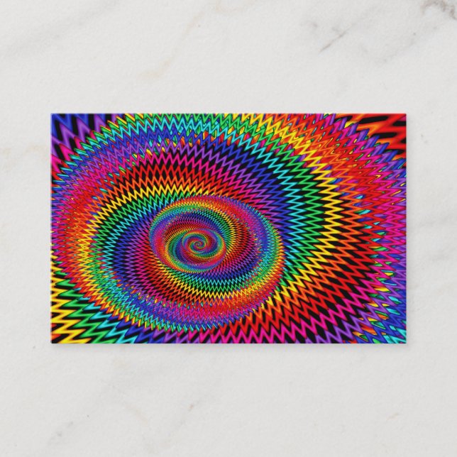 Wavy Rainbow Fractal Business Card (Front)