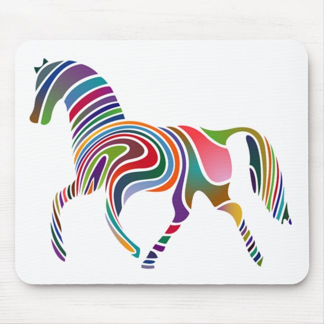 WAVY RAINBOW HORSE MOUSE MAT (Front)