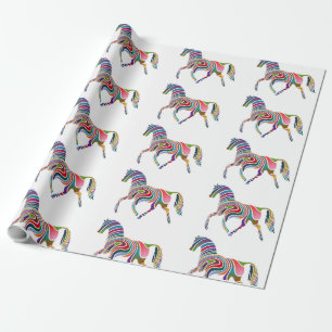 WAVY RAINBOW HORSE WRAPPING PAPER