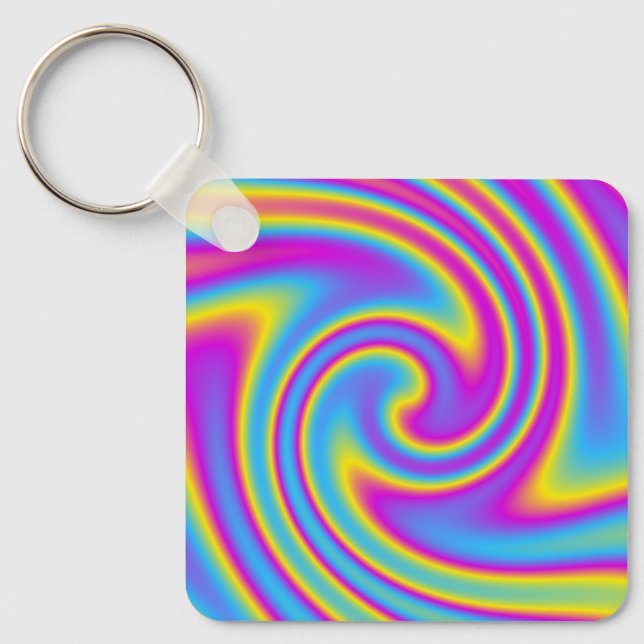 wavy rainbow key ring (Front)
