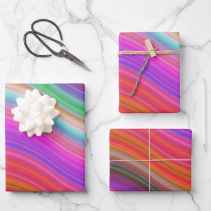 Wavy Rainbow of Colours Wrapping Paper Sheet