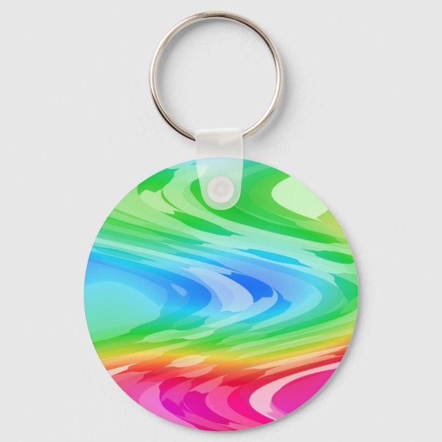 Wavy Rainbow Pattern Key Ring (Front)