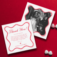 Wavy Red and White Colourful Funky Wedding