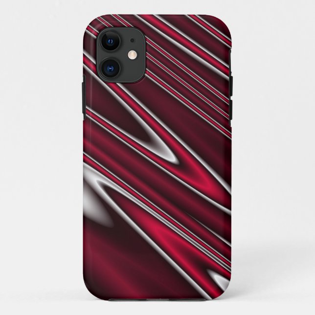 Wavy Red iPhone Case (Back)