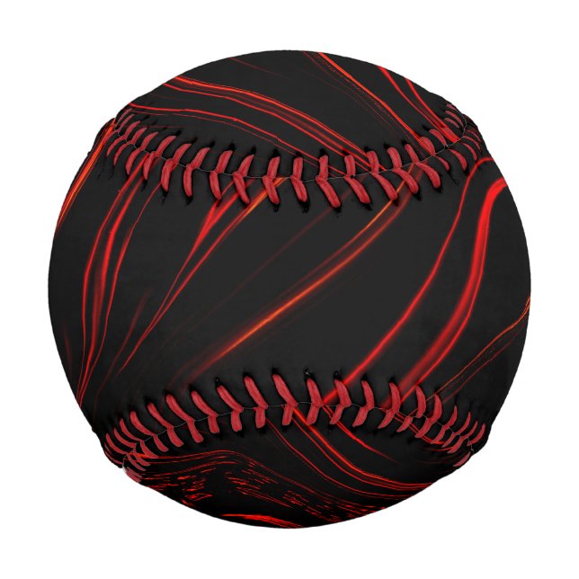 Wavy red long traces in black fund baseball (Front)