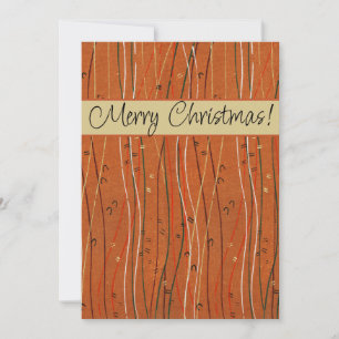 Wavy Red Stripes Japanese Abstract Holiday Card