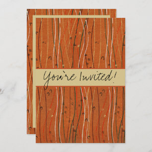 Wavy Red Stripes Japanese Abstract Invitation