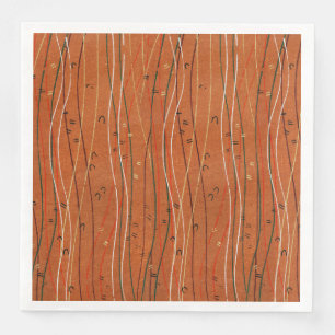 Wavy Red Stripes Japanese Abstract Napkin