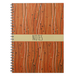 Wavy Red Stripes Japanese Abstract Notebook
