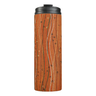 Wavy Red Stripes Japanese Abstract Thermal Tumbler