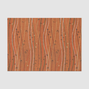 Wavy Red Stripes Japanese Abstract Tissue Paper
