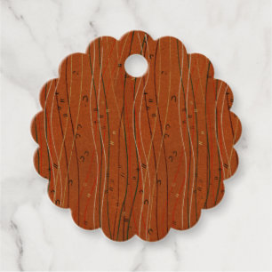 Wavy Red Stripes: Modern Japanese Abstract Art Favour Tags