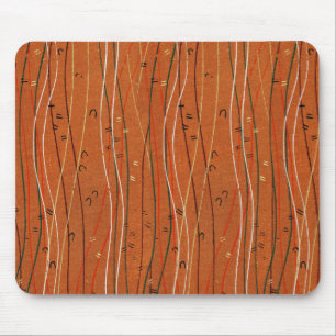 Wavy Red Stripes: Modern Japanese Abstract Art  Mouse Mat