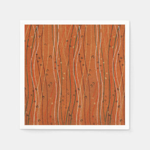Wavy Red Stripes: Modern Japanese Abstract Art Napkin