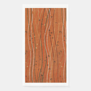 Wavy Red Stripes: Modern Japanese Abstract Art Napkin