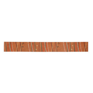 Wavy Red Stripes: Modern Japanese Abstract Art  Satin Ribbon