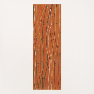 Wavy Red Stripes: Modern Japanese Abstract Art Yoga Mat