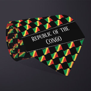 Wavy Republic of the Congo Flag Pattern Tie