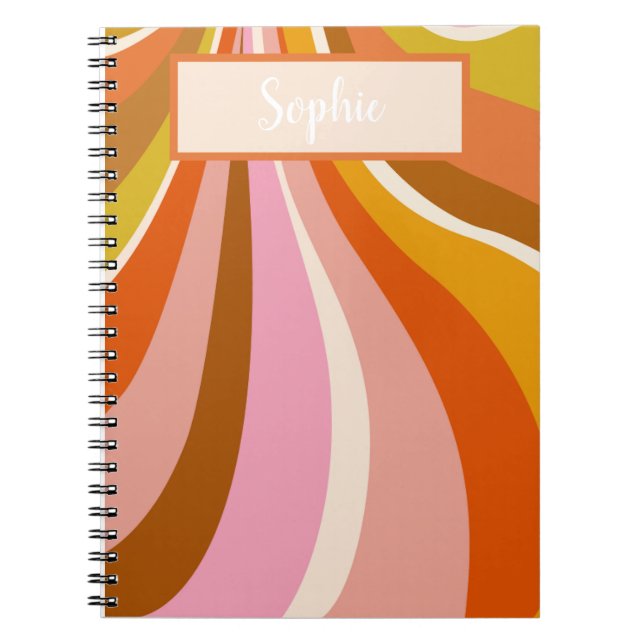 Wavy Retro, Notes Journal, Notebook (Front)