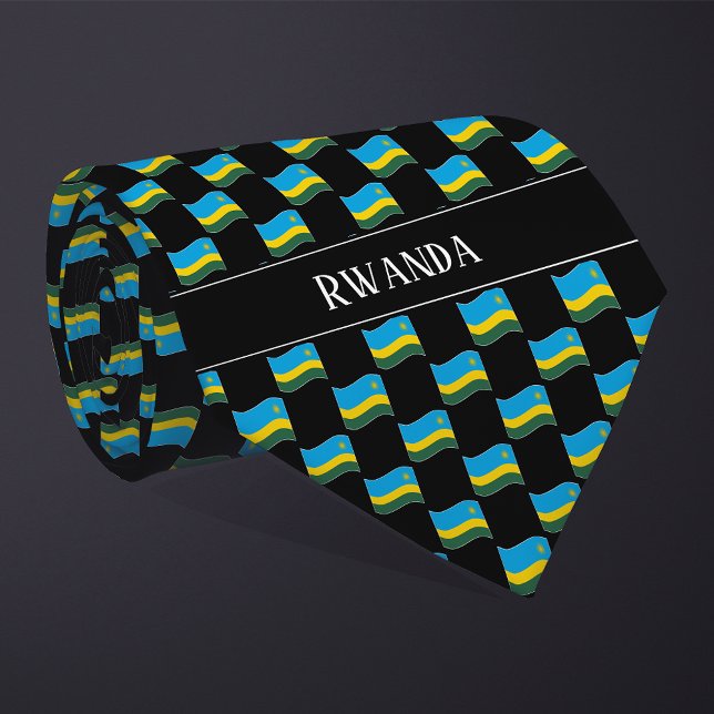 Wavy Rwanda Flag Pattern  Tie (Creator Uploaded)