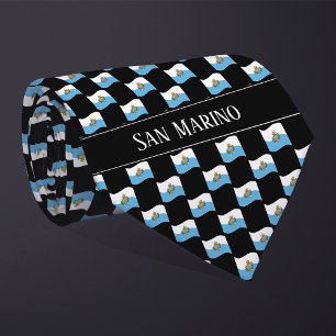 Wavy San Marino Flag Pattern  Tie