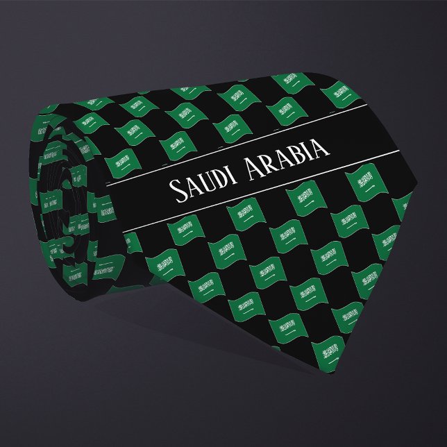 Wavy Saudi Arabia Flag Pattern  Tie (Creator Uploaded)