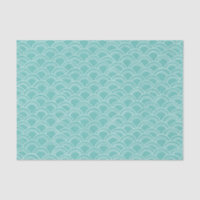 Wavy Scallops Pattern White Aqua
