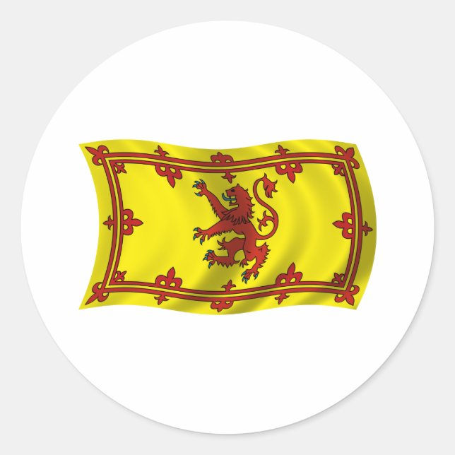 Wavy Scotland Flag Classic Round Sticker (Front)