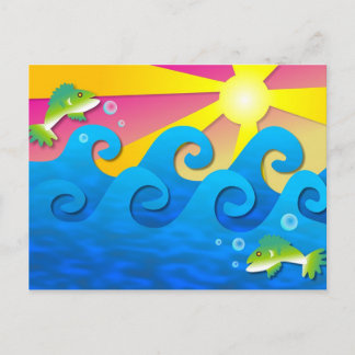 Wavy Sea Postcard