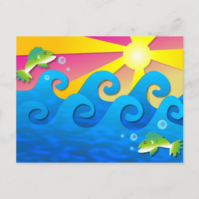 Wavy Sea Postcard (Front)